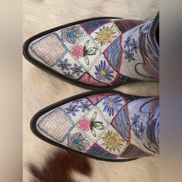 NIB Old Gringo Heirloom Yippee Ki Yay Patchwork & Leather Cowboy Boots Sz 7.5/8 - Picture 3 of 13
